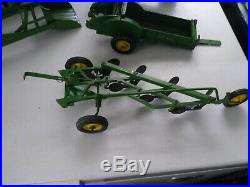 Vintage Ertl Eska 1/16 John Deere (Lot of 5 Toys) Plow, Loader, Tractor, Spreade
