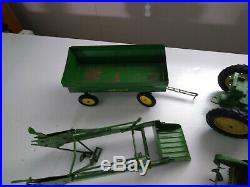 Vintage Ertl Eska 1/16 John Deere (Lot of 5 Toys) Plow, Loader, Tractor, Spreade