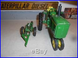 Vintage Ertl JOHN DEERE 3020 Farm Tractor & Carter 2 BOTTOM PLOWNice Originals