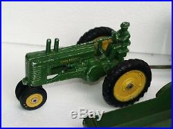 Vintage Ertl John Deere Tractors Seeder Plow Wagon Farm Toy Lot