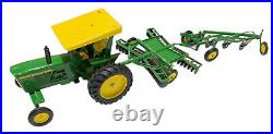 Vintage John Deer Lot 3 3020 Tractor, Wheel Disc, Bottom Plow ERTL Diecast Steel