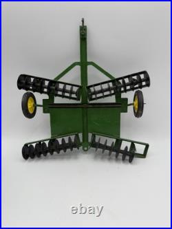 Vintage John Deer Tractor, Wheel Disc, Wagon, Bottom Plow ERTL Diecast Steel Vintage John Deer Tractor, Wheel Disc, Wagon, Bottom Plow ERTL Diecast Steel