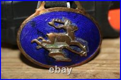 Vintage John Deere Blue Enamel 4 Leg Deer Plows Farm Tractor Watch Fob Sign