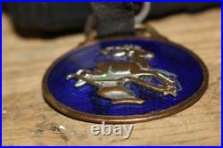 Vintage John Deere Blue Enamel 4 Leg Deer Plows Farm Tractor Watch Fob Sign
