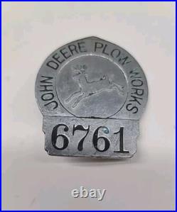 Vintage John Deere Plow Works #6761 Employee ID Badge Pin Moline ILL