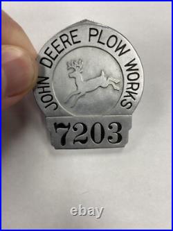 Vintage John Deere Plow Works Factory #7203 Employee ID Pinback Badge Antique Vintage John Deere Plow Works Factory #7203 Employee ID Pinback Badge Antique