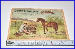 Vintage John Deere Plows Cultivator Very Rare Trade Card Moline Illinois