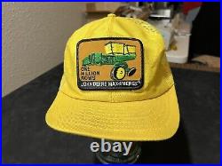 Vintage John Deere Trucker Snapback Hat Tractor Plow USA Louisville Mfg Co 1970s