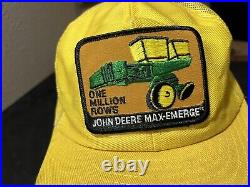 Vintage John Deere Trucker Snapback Hat Tractor Plow USA Louisville Mfg Co 1970s