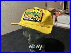 Vintage John Deere Trucker Snapback Hat Tractor Plow USA Louisville Mfg Co 1970s