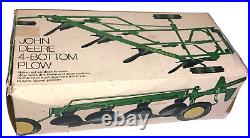Vintage John Deere no. 527 7041 green metal 4-bottom plow by ERT original box