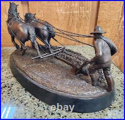 Vintage LE 1987 John Deere 150th Anniversary Bronze Plow Sculpture # 77/500 RARE