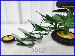 Vintage Original 1/16 Ertl John Deere 3010 Toy Tractor With 4 Bottom Plow Vintage Original 1/16 Ertl John Deere 3010 Toy Tractor With 4 Bottom Plow