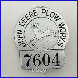 Vintage Rare John Deere Plow Works Factory Employee Security Badge Pin #7604
