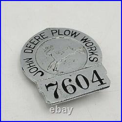 Vintage Rare John Deere Plow Works Factory Employee Security Badge Pin #7604
