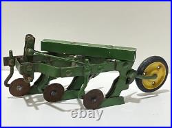 Vintage & Rare Toy John Deere 3-Bottom Row 3 Point Hitch Plow Probably ESKA ERTL Vintage & Rare Toy John Deere 3-Bottom Row 3 Point Hitch Plow Probably ESKA ERTL