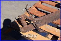 Vintage Steel Cast Iron Tractor Seat Antique Farm Tool Plow + Suspension