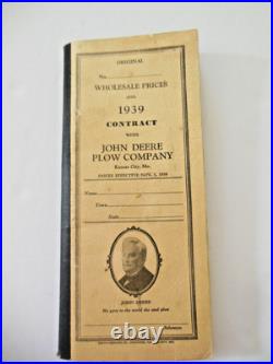 Vintage Wholesale Prices and 1939 Contract with John Deere Plow Company