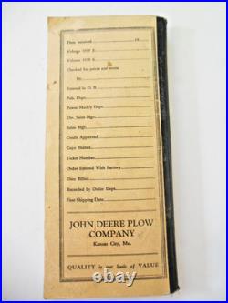 Vintage Wholesale Prices and 1939 Contract with John Deere Plow Company