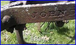 Vtg 1920's John Deere # 40 Two Bottom Plow on Steel Wheels for Parts Yard Art