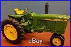 Vtg Ertl John Deere Die Cast Toy Tractor With Eska Pressed Steel 4 Bottom Plow