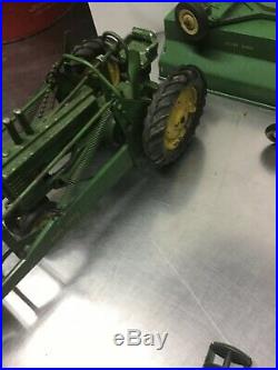 Vtg Lot Ertl Eska John Deere Tractor Corn Picker Seeder Plow Wagon Farm Toy Lot